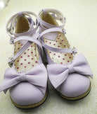 Lovely Lolita Low Heel Cross Strap Bow Tie Princess Shoes