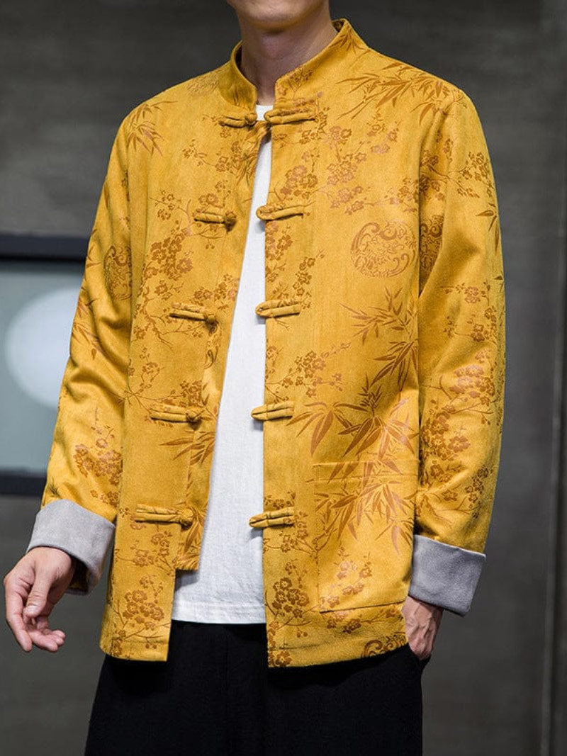 Bamboo pattern, Suede fabric Chinese Tang Suit Jacket