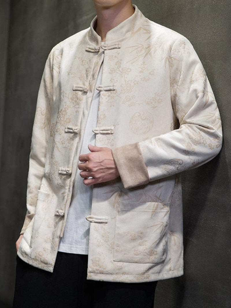 Bamboo pattern, Suede fabric Chinese Tang Suit Jacket