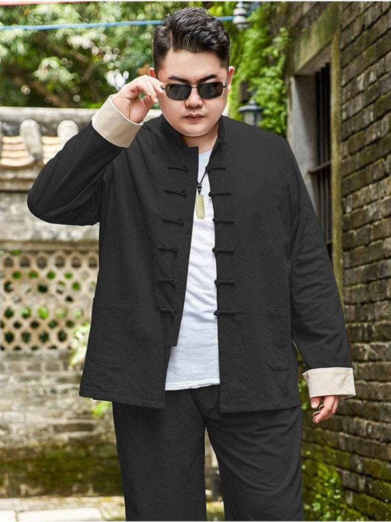 Plus size, cotton fabric, Chinese Tang suit jacket and Tang suit set