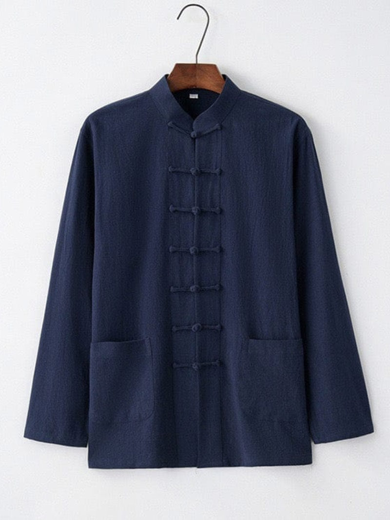 Aslinhanfu Linen fabric, Chinese Tang Suit set, Kong fu Suit set