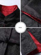 Aslinhanfu Reversible Chinese Tang Suit Jacket, Double-Sided Sea Wave Mandarin Collar Coat for Dad