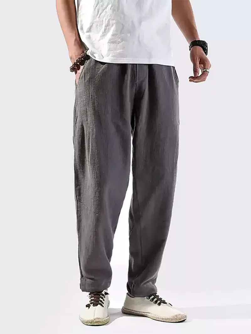 Tang Suit Pants | Chinese Linen Cotton Loose Casual Trousers for Men