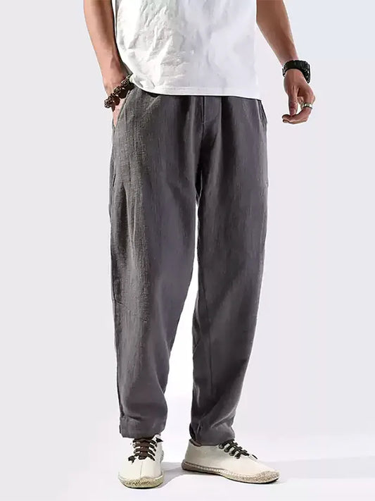 Tang Suit Pants | Chinese Linen Cotton Loose Casual Trousers for Men