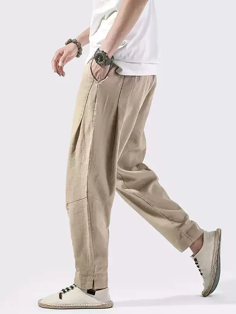Tang Suit Pants | Chinese Linen Cotton Loose Casual Trousers for Men