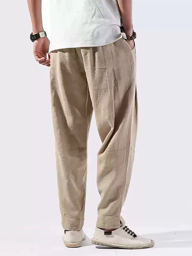 Tang Suit Pants | Chinese Linen Cotton Loose Casual Trousers for Men