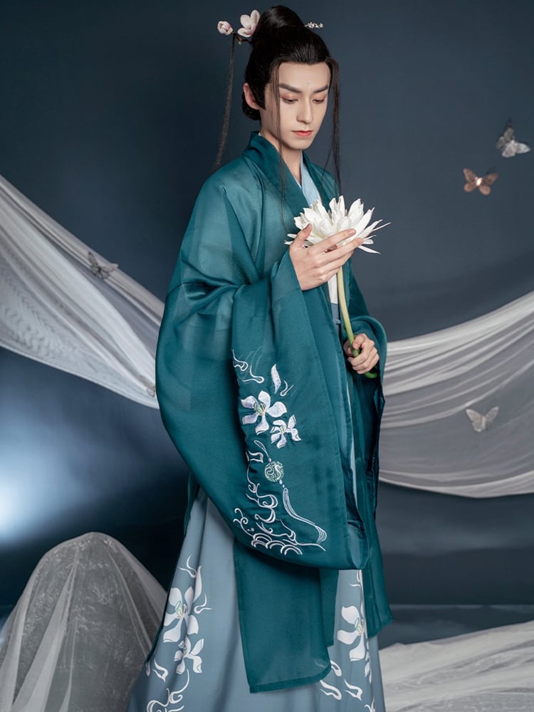 Traditional Hanfu Male Outfit Embroidered Robe