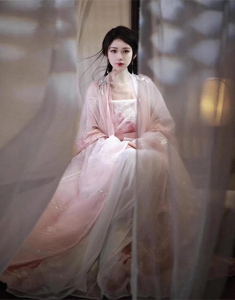 Traditional Chinese Clothing - Pink Song Dynasty Hanfu Dress