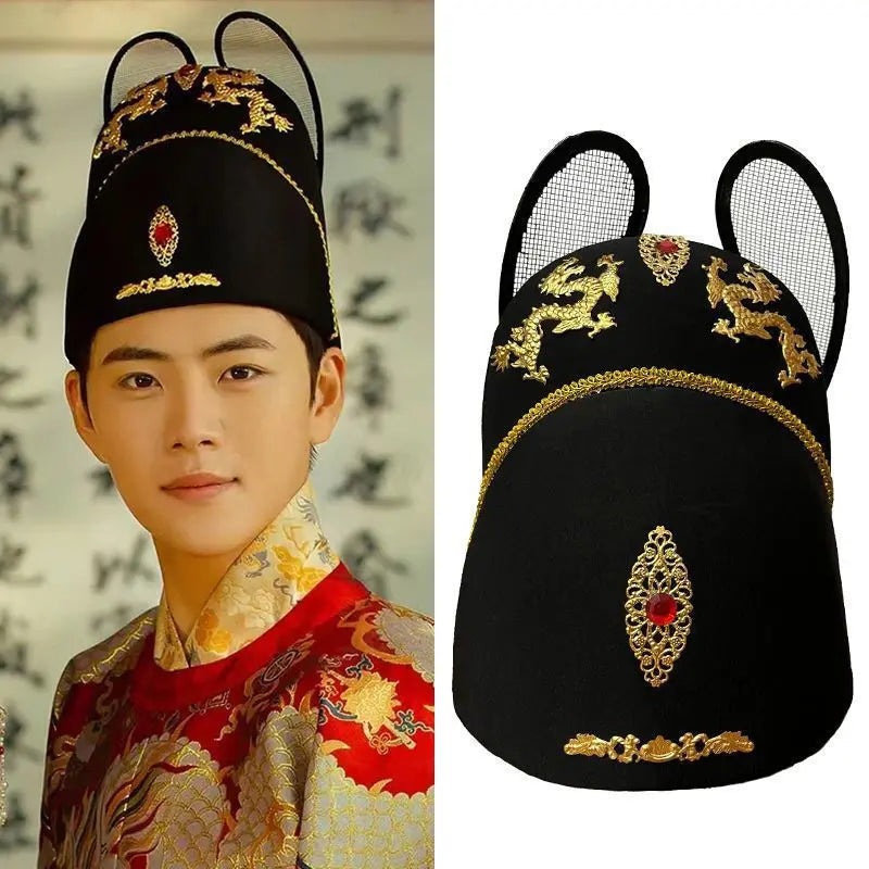 Traditional Chinese Ming Dynasty Black Wusha Hanfu  Hat