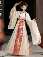Elegant Wei Jin Clothes Hanfu set for women with cross-collar and flowing skirt