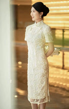 Ivory White Lace Cheongsam/Qipao Dress | Pearly