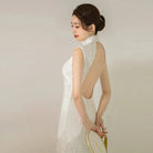 White Open Back Lace Cheongsam Qipao Dress| Charm