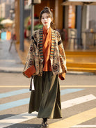Jin Style 3-Piece Hanfu Set with Loose Green Pants