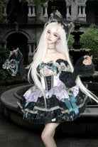 Green/Purple [The Little Mermaid's Tears] Sleeveless Multi-Layered Ruffled Bow Lace-Up Sweet Ballet Lolita Dress