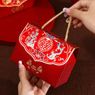 Chinese Wedding Dragon Phoenix Double Happiness Handbag Favor Boxes（20pcs)