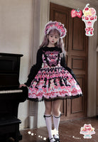 Strawberry Parfait - Strawberry Print Sweet Lolita JSK Dress, Side Pocket