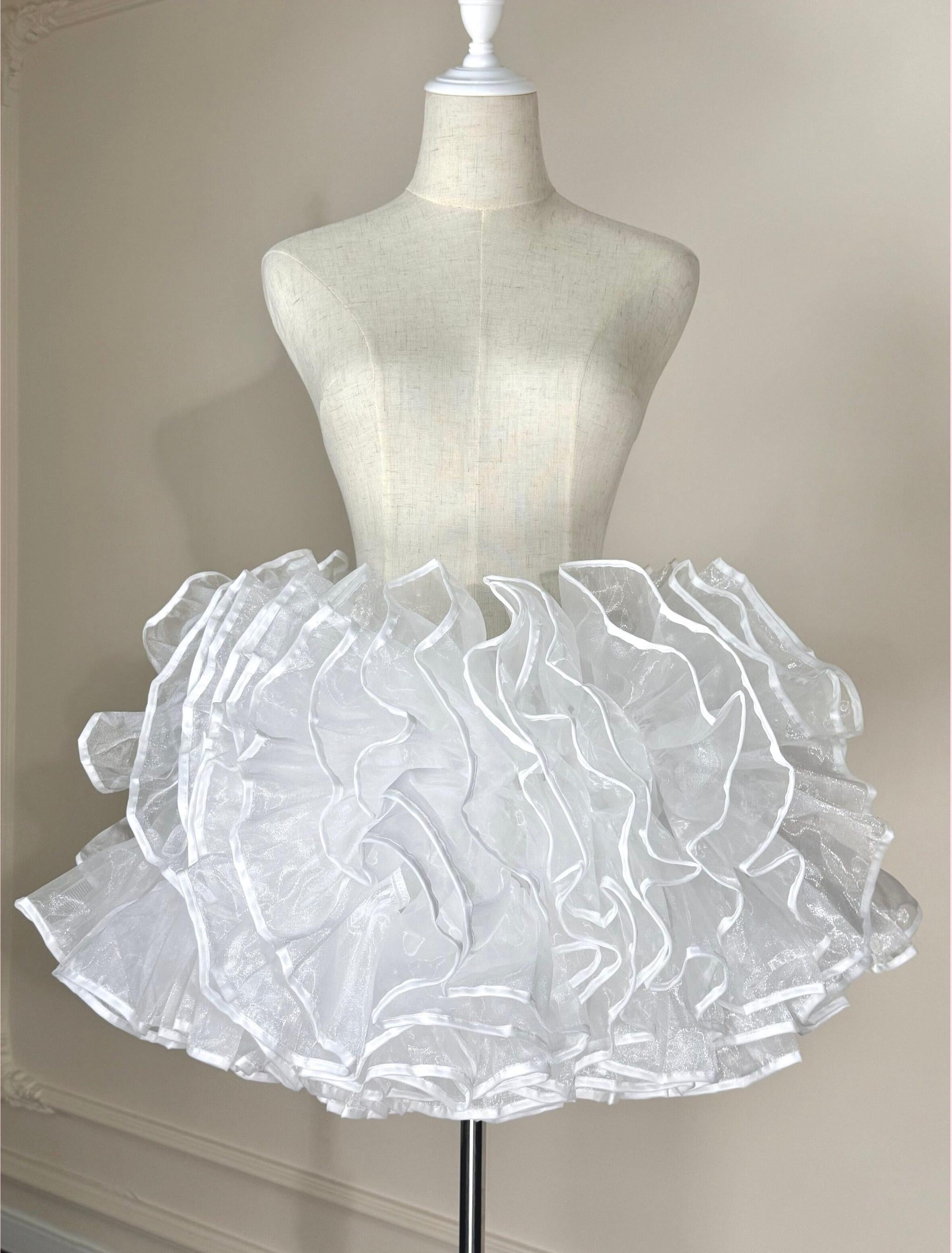 Tata Bath Puff - Bell-Shaped Super Puffy Lolita Petticoat, Adjustable Waist