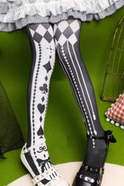 [Alice in Wonderland] Poker Printed Gothic Lolita Tights 5 Colors