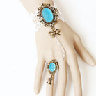 White Retro Fashion Bow Sapphire Lace Female Lolita Ring Bracelet
