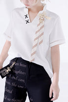 White Retro Court Loose All Match Ouji Lolita Short Sleeves