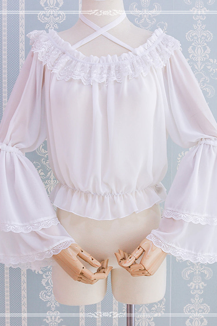 Chiffon Long Ji Sleeve Halter Neck Lolita Blouse