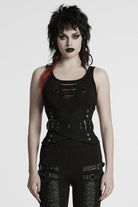 Black Interlaced Lace-Up Buckle Women's Punk Underbust Corset