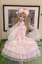 Pink/White [Love Overture] Multi-Layered Ruffle Bowknot Lace Sweet Lolita Jsk Dress