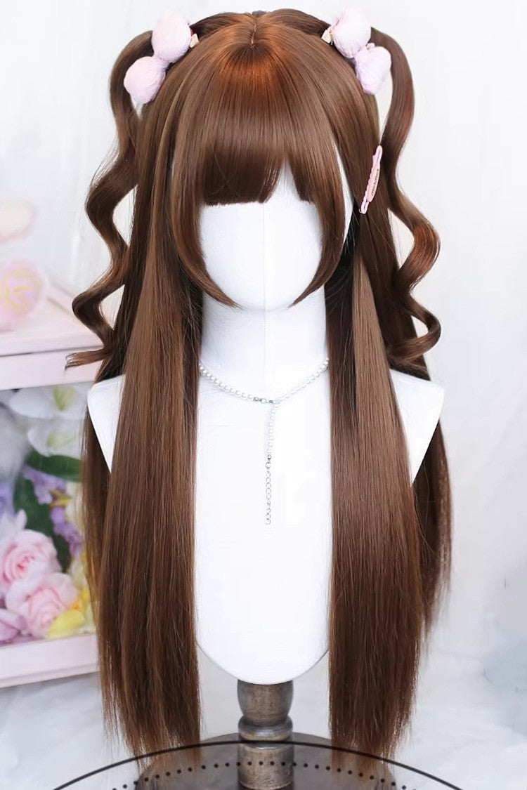 Cute Wispy Bangs Long Straight Japanese Sweet Lolita Wig 3 Colors