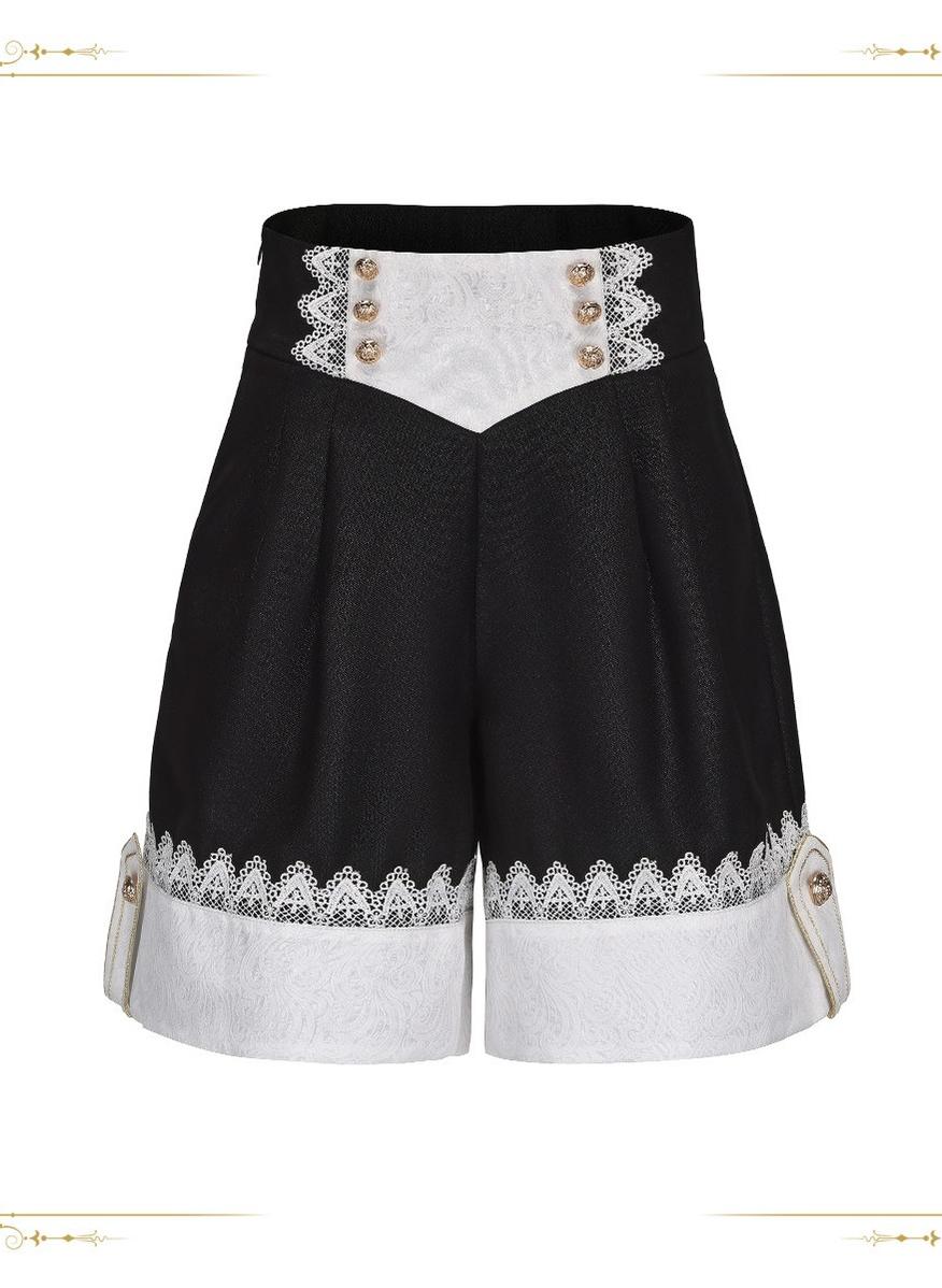 Immortal Fatima's Secret - Ouji Lolita Shorts, Black & Vintage Prince Style