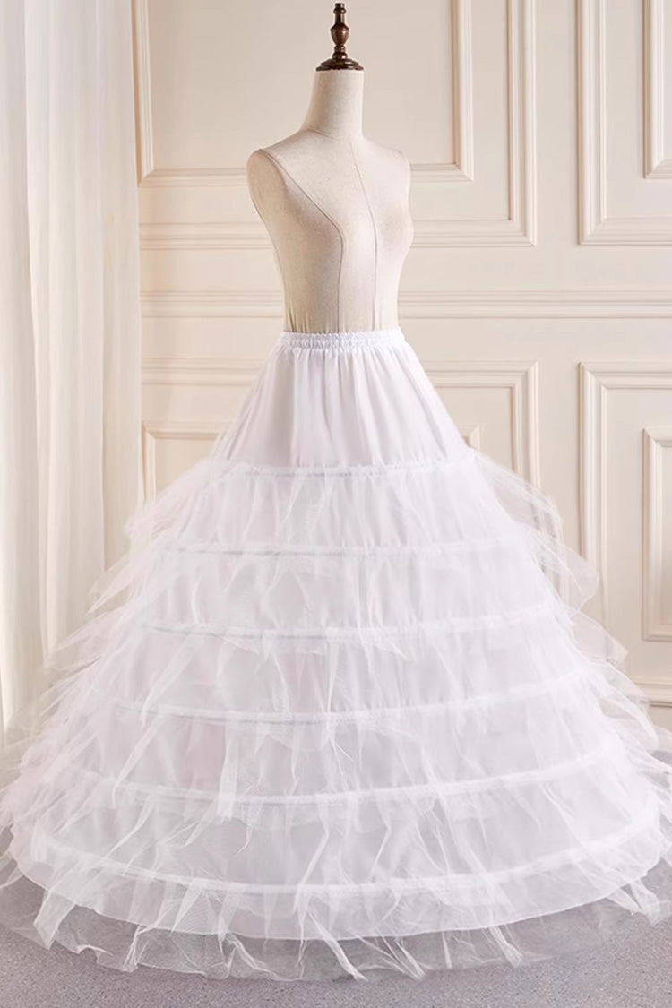 White Multi-Layered Hanayome Fishbone Sweet Lolita Long Petticoat