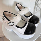 Fishbone-Style Single-Strap Buckle Sweet Lolita Platform Shoes