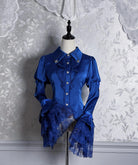 Dark Fog Feast - Gothic Lolita Satin Blouse, Hime Sleeves