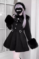 [Velvet Star Dream] Long Sleeves Bow Sweet Jirai Kei Japanese Overcoat 2 Colors