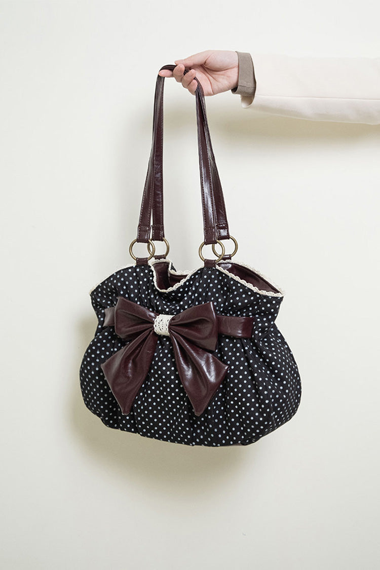 Polka Dot Printed Bow Japanese Vintage Lolita Shoulder Bag 3 Colors