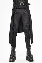 Black Mist Floral Print Mens Punk Short Kilts