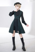 Green Lace-Up Slim Gothic Vintage Handsome Ouji Lolita Vest