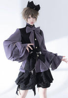 Hunting Rabbit 2.0 - Ouji Lolita Retro Cool Purple Shirt & Shorts Set