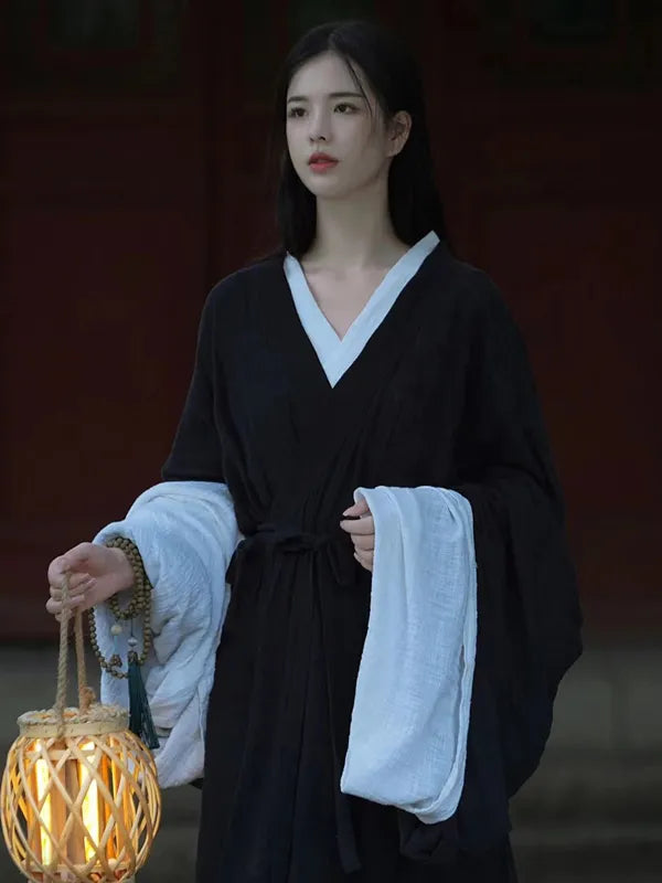 Ancient China Clothing 2 Pieces Hanfu Black