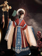 Elegant Wei Jin ancient Chinese attire with flowing cross-collar design and soft half sleeves