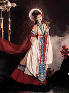 Elegant Wei Jin ancient Chinese attire with flowing cross-collar design and soft half sleeves