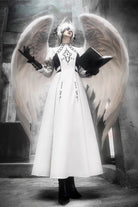 White Long Sleeves Moon Talisman Print Gothic Lolita Long Dress