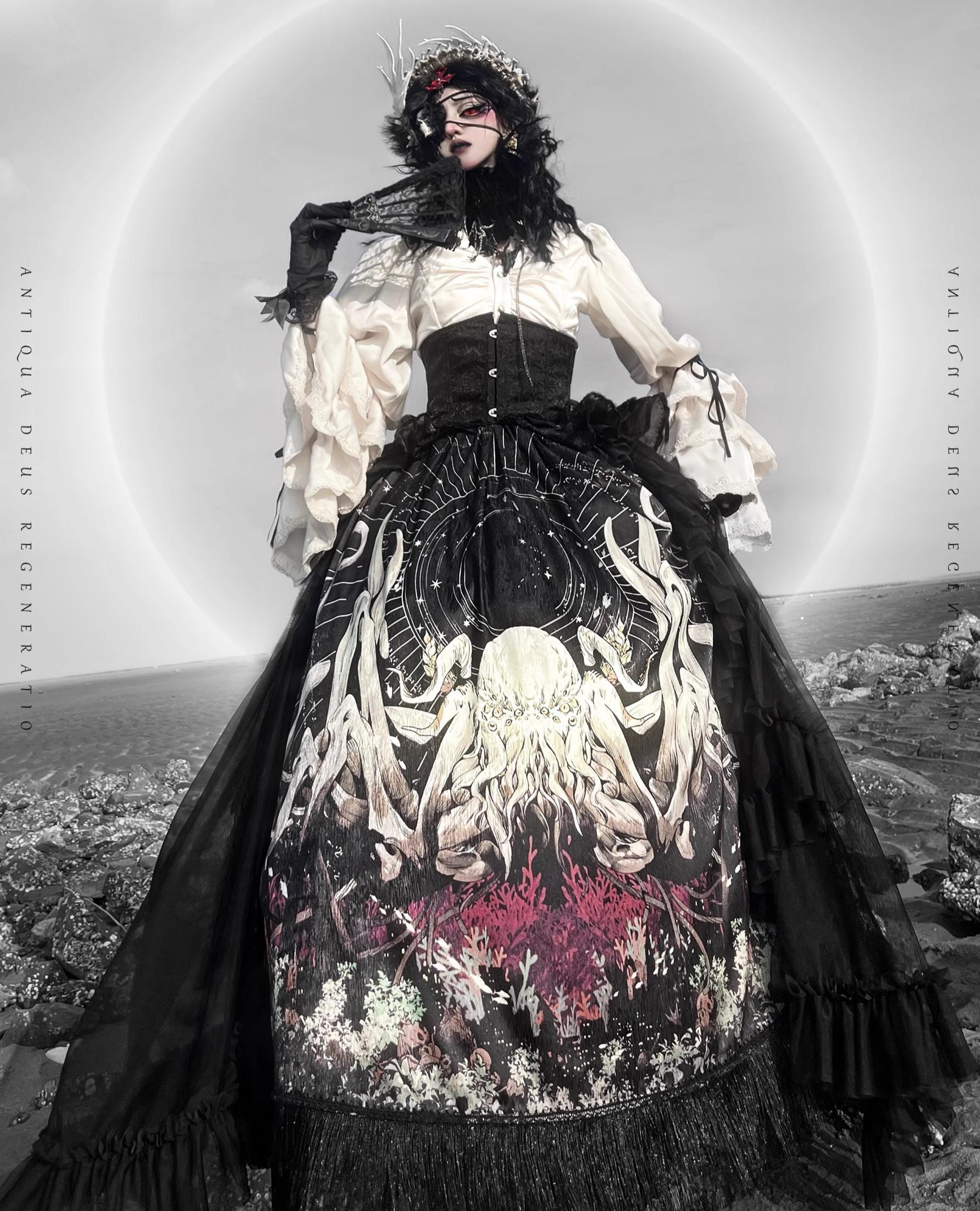 Reborn Ancient God - Gothic Lolita Shirt & Skirt Set
