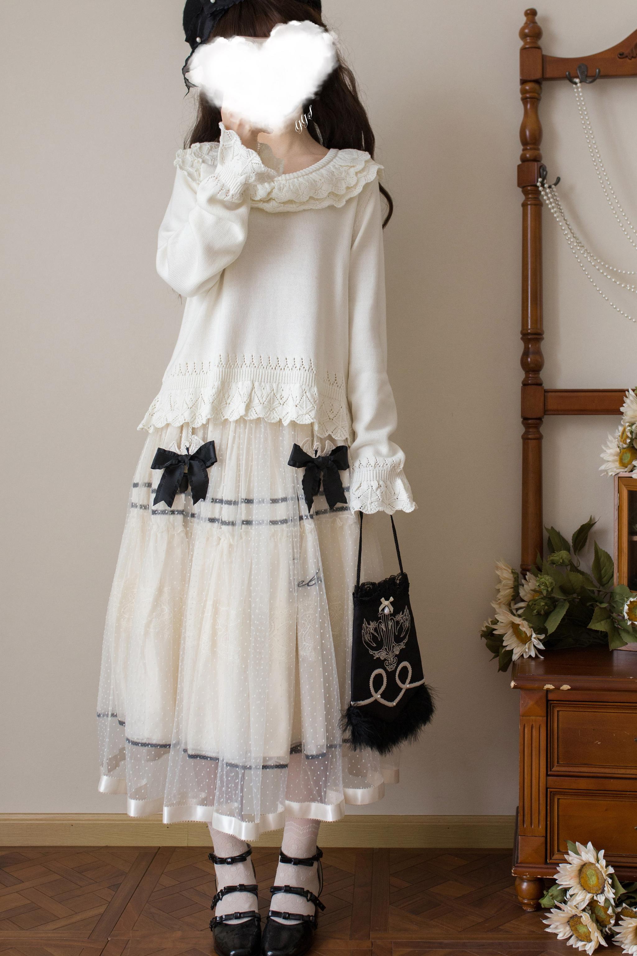 Nana - Sweet Lolita Sweater, Detachable Bow