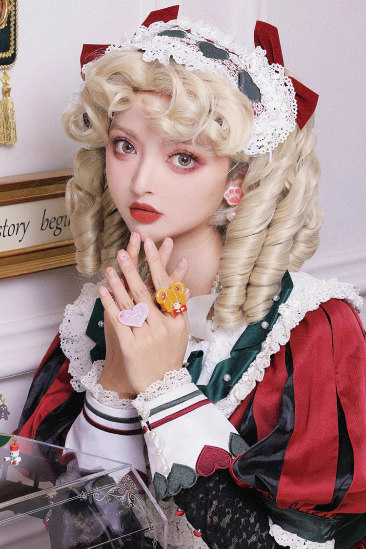Golden Roman [Elizabeth] Sweet Vintage Elegant Lolita Curl Twin-Tail Wig