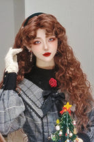Orange-Brown Vintage Elegant Fluffy Wool Curl Lolita Wig