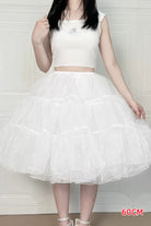White Violent Boneless Four-Layered Sweet Lolita Long Petticoat