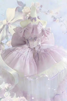 Purple [Moon-White & Star-Purple × First Spirit Twins Series] Sleeveless Ruffled Bow Lace-Up Princess Gorgeous Sweet Lolita Dress
