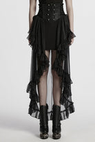 Black Ruffle Lace Women's Gothic Corset Skirt