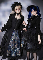 Night Traveler - Gothic Lolita Skirt Outfit Long Coat Shirt and Bustier Set