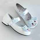 Cute Bunny Bowknot Round-Toe Low Heel Sweet Lolita Mary Jane Shoes 3 Colors